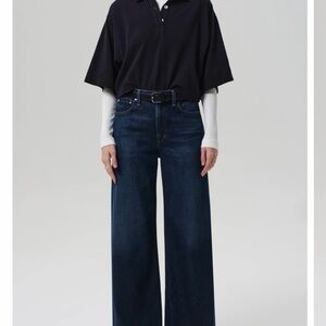 Citizens Of Humanity Wide Leg Paloma Jeans High Rise Dark Wash Size 30